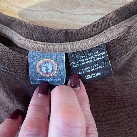 Vintage 👣 Hang Ten Tee Brown & Rainbow Men’s Medium - Picture 4 of 6